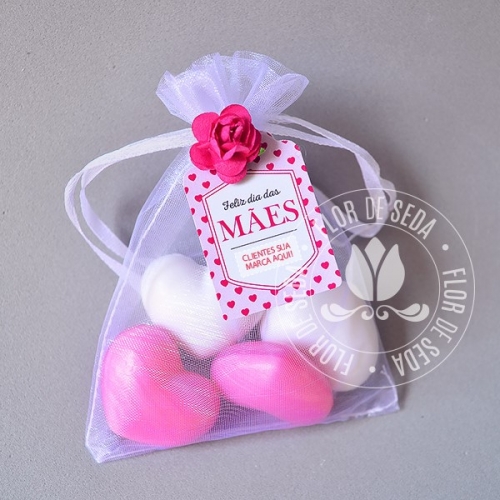 Kits para banho - Sachê com  Mini Sabonete Coração
